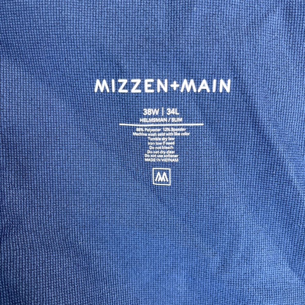 Mizzen+Main Helmsman Slim Fit Performance Golf Dress Pants Men 38W 34L Navy Blue - Picture 2 of 11